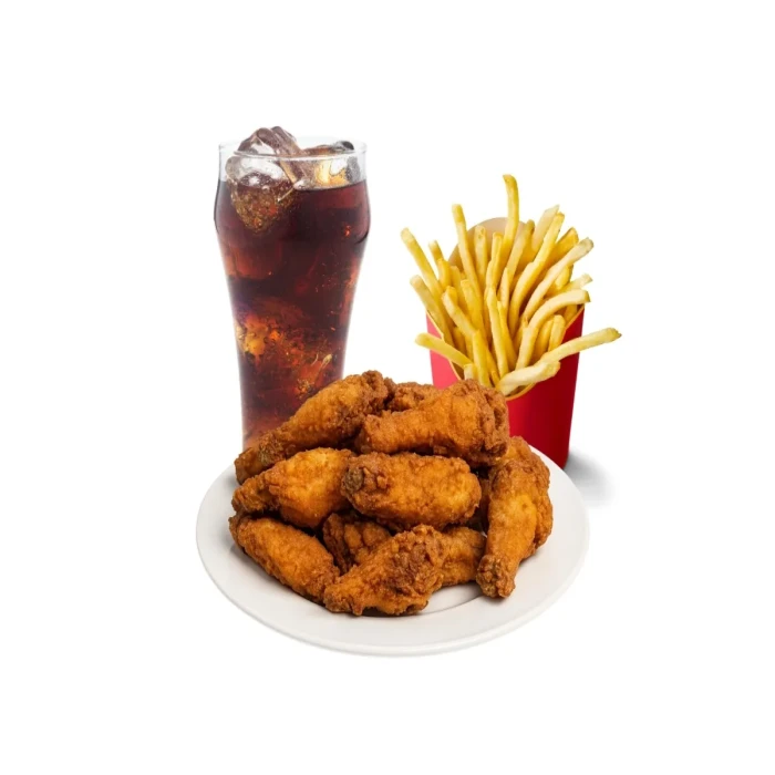 10 Pcs Wings Combo With Fries & 20oz. drink