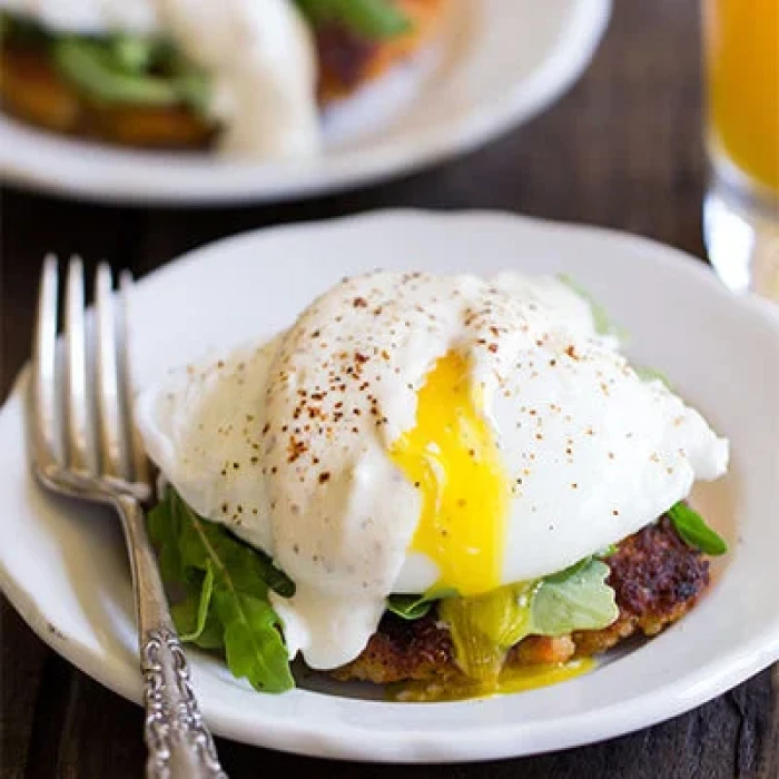 Salmon Cake, Egg 1 Side